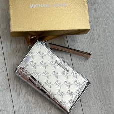 Michael Kors púzdro / peňaženka metallic strieborná